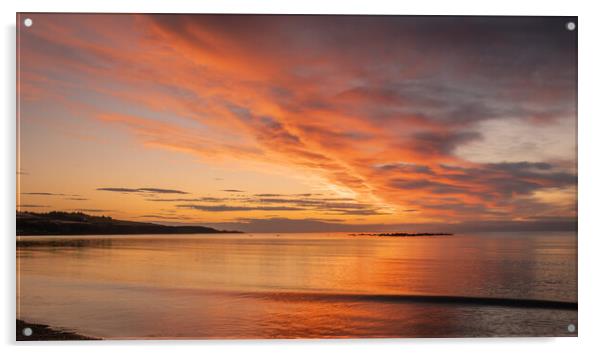 Majestic Sunrise at Stonehaven Bay Acrylic by DAVID FRANCIS