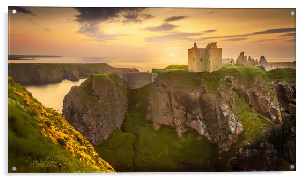 Iconic Dunnottar Castle Sunrise Acrylic by DAVID FRANCIS