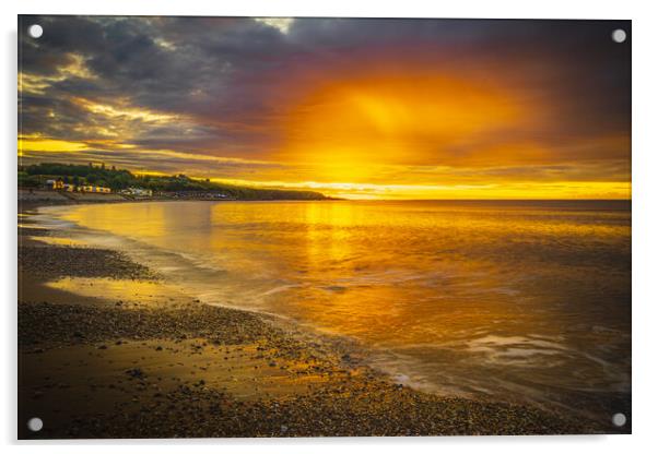  Sunrise over Stonehaven Bay in Scotland Acrylic by DAVID FRANCIS