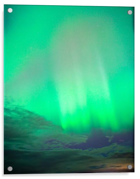 Brilliant Aurora over Laurencekirk Scotland  Acrylic by DAVID FRANCIS
