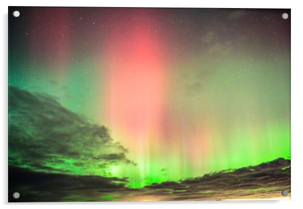 Brilliant Aurora over Laurencekirk Scotland Acrylic by DAVID FRANCIS