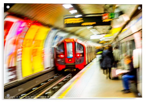 London underground tube train UK Acrylic by Rose Sicily