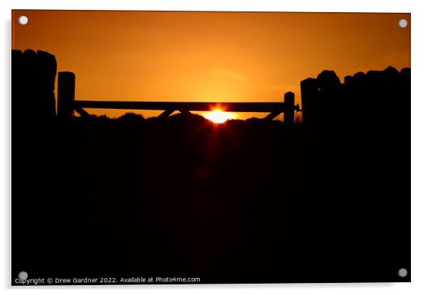 Sunset On Ilkley Moor Acrylic by Drew Gardner