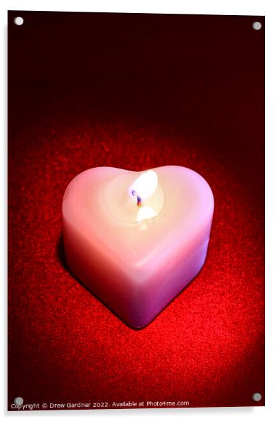 Heart Shaped Candle Acrylic by Drew Gardner