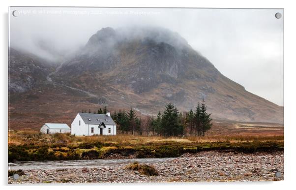 Lagangarbh Hut,  north of Buachaille Etive Mor in  Acrylic by Will Ireland Photography