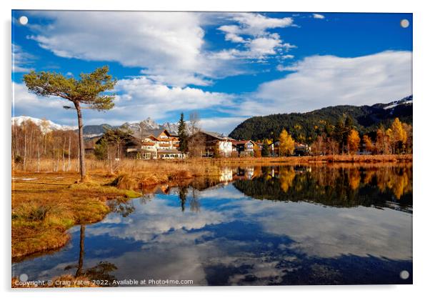 Wildsee Lake Seefeld Austria. Acrylic by Craig Yates