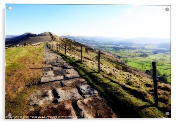 The Great Ridge Derbyshire Peak District Acrylic by Craig Yates