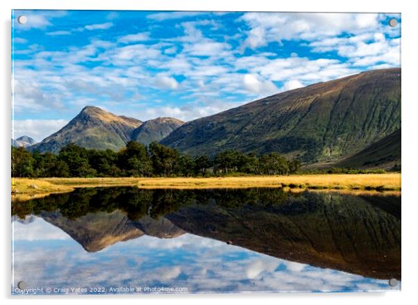 Loch Etive reflection Scotland. Acrylic by Craig Yates