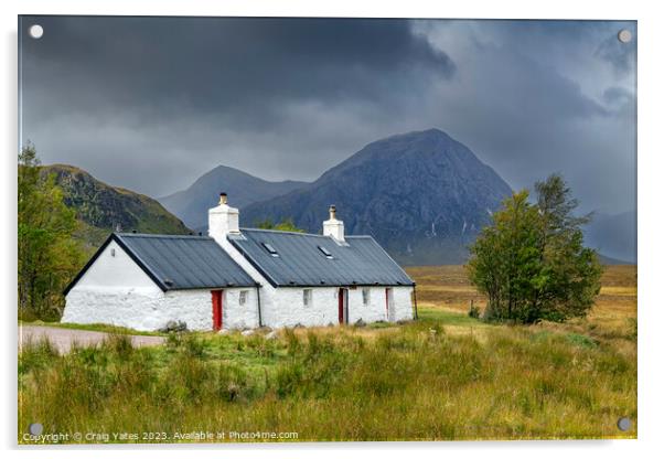 Black Rock Cottage Glencoe Scotland Acrylic by Craig Yates