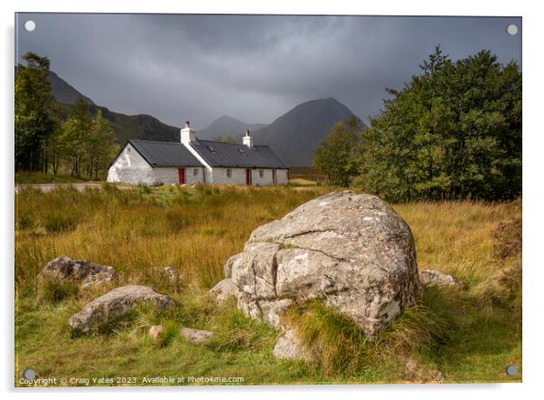 Black Rock Cottage Glencoe Scotland Acrylic by Craig Yates