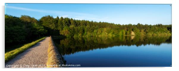 Linacre Reservoirs Peak District. Acrylic by Craig Yates