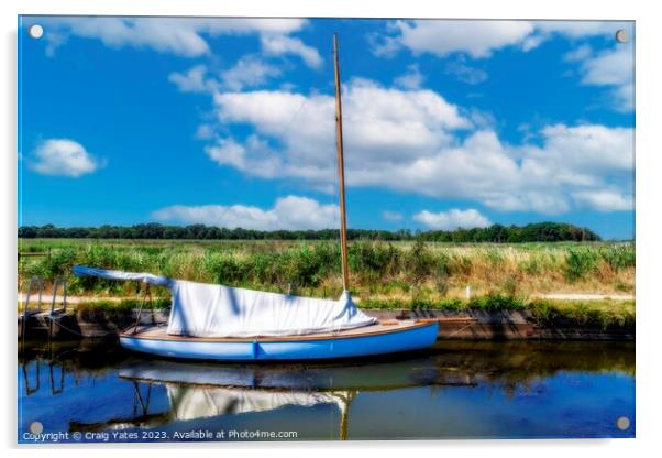 Norfolk Broads Boat Acrylic by Craig Yates