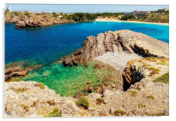 Secluded Beach Arenal D'en Castell Menorca Acrylic by Craig Yates