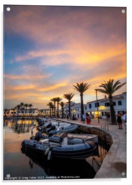 Fornells Sunset Sky Menorca Spain. Acrylic by Craig Yates