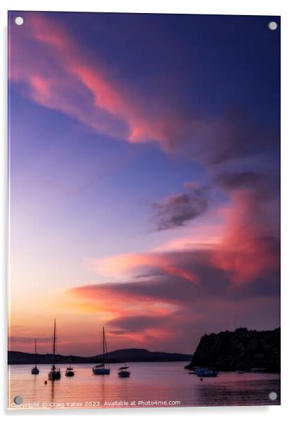 Menorca Sunset Sky Acrylic by Craig Yates