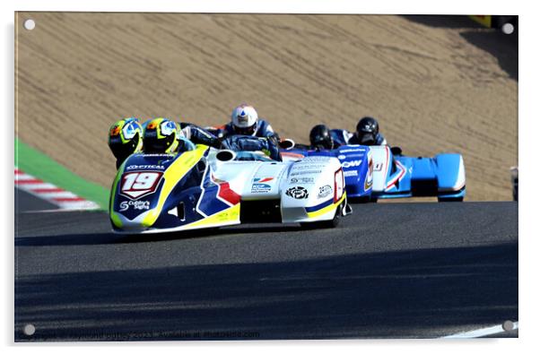 Molson Sidecars Racing Acrylic by Ray Putley