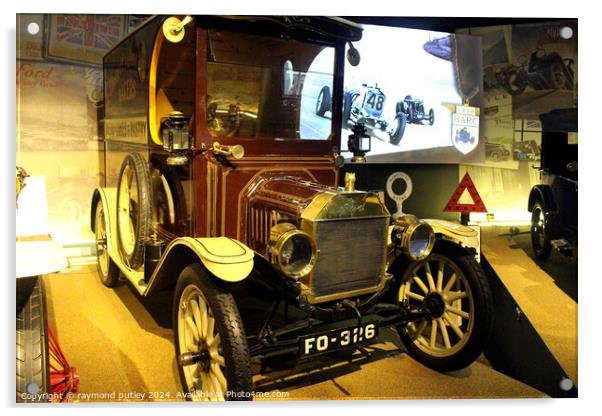 1914 Ford Model T Van car at Beaulieu Car Museum. Acrylic by Ray Putley
