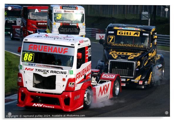 British Truck Racing. Acrylic by Ray Putley