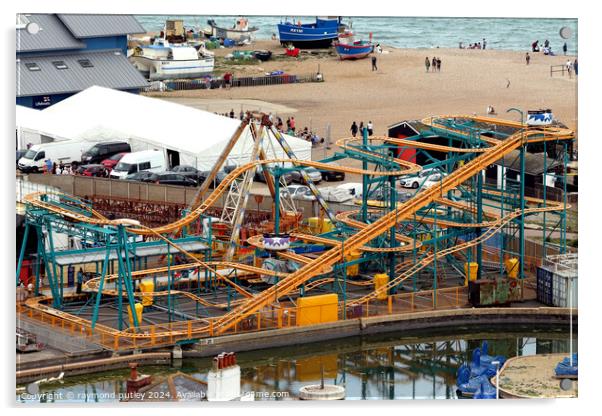 Hastings Seafront - Amusements  Acrylic by Ray Putley