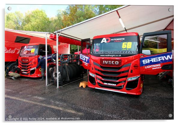 Pits Paddock & Circuit - Brands Hatch  Acrylic by Ray Putley