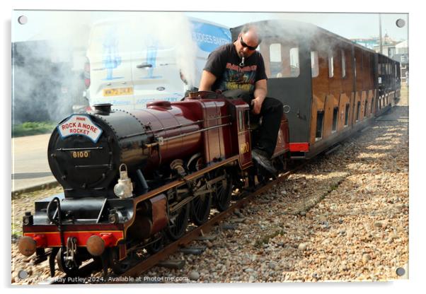 Steam Railway - Hastings Acrylic by Ray Putley