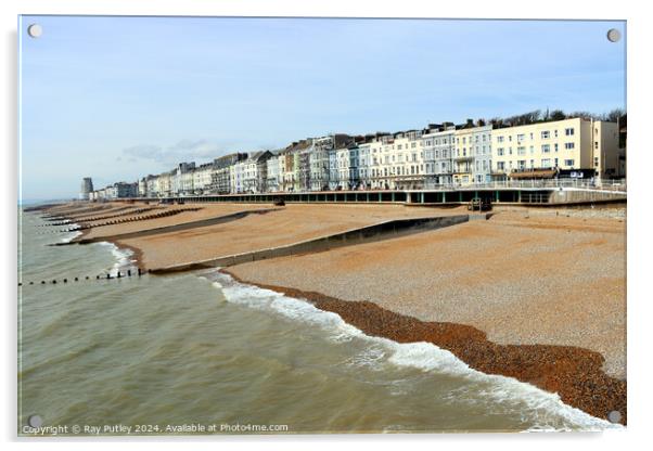 The Seafront  - Hastings Acrylic by Ray Putley