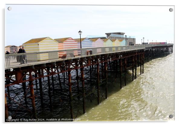 The Pier - Hastings Acrylic by Ray Putley