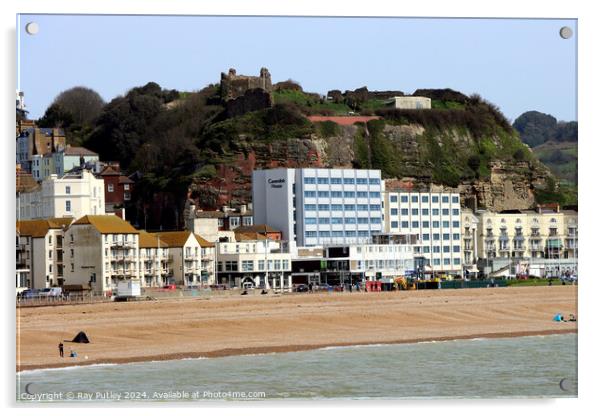 The Seafront - Hastings Acrylic by Ray Putley