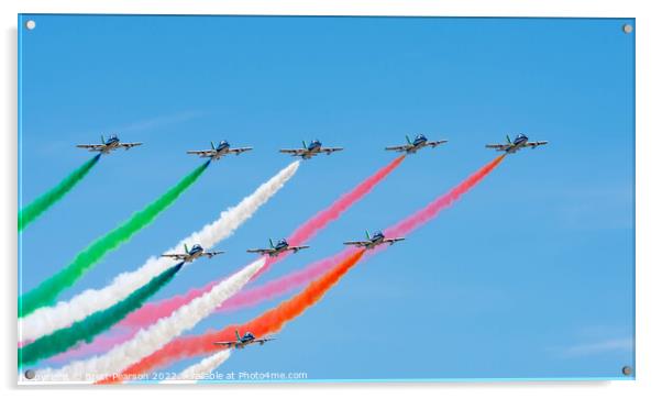 Italian Air Force Frecce Tricolori  Acrylic by Brett Pearson
