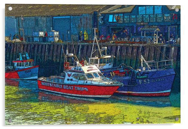 Boats at the Harbour, Whitstable Acrylic by Jeff Laurents