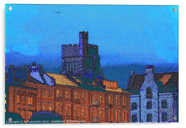 Scene with the Granville Tower, Ramsgate Acrylic by Jeff Laurents