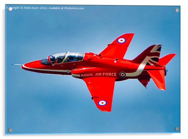 Red Arrow Hawk Aircraft Acrylic by Mark Dunn