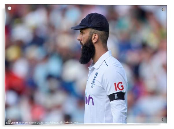 Moheen Ali ( England Cricketer)  Acrylic by Mark Dunn