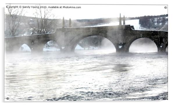 Winter Serenity at Wades Bridge Acrylic by Sandy Young