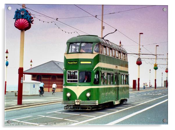 Majestic Heritage Tram in Blackpool Acrylic by Rodney Hutchinson