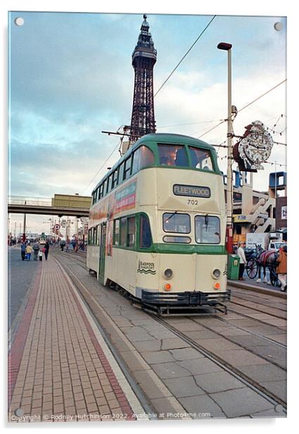 Blackpool tram 702 Acrylic by Rodney Hutchinson