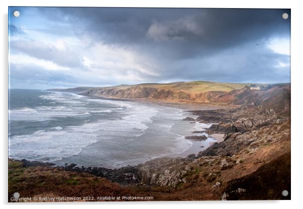 A Stormy Scottish Coast Acrylic by Rodney Hutchinson