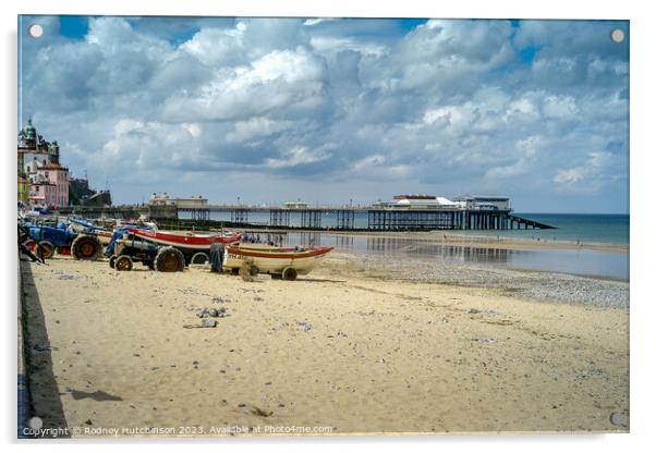 Cromer beach and Pier Acrylic by Rodney Hutchinson