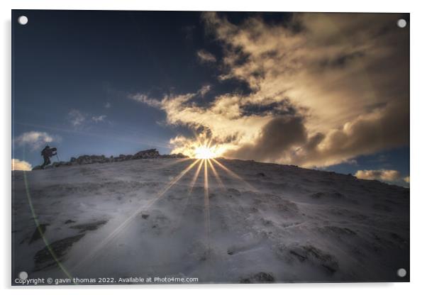 winter flare sunset  Acrylic by gavin thomas