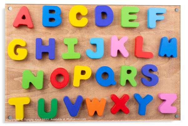 Colorful Letters made of wood  Acrylic by Turgay Koca