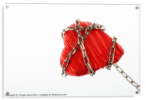 Heart in Chain Acrylic by Turgay Koca