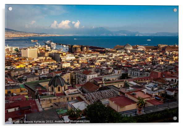 Skyline of Naples Acrylic by Vassos Kyriacou
