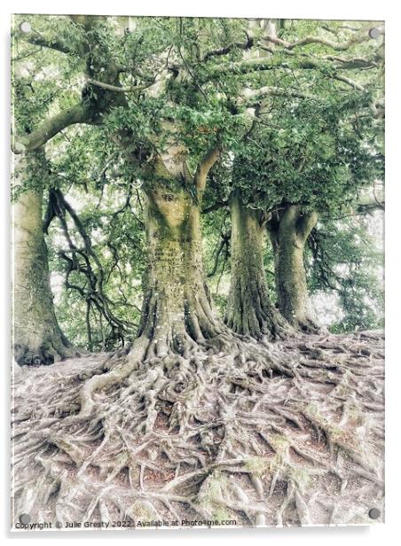 J.R.R. Tolkien Trees, Avebury, Wiltshire Acrylic by Julie Gresty