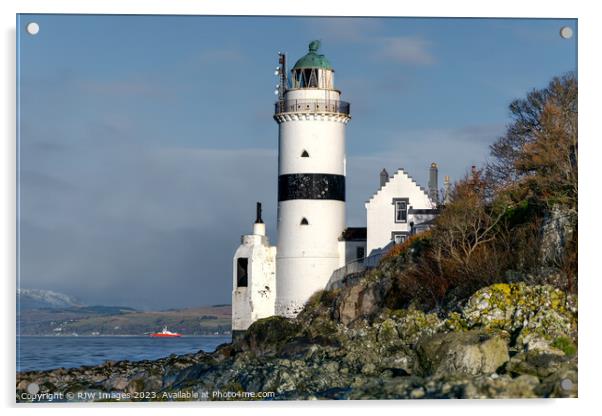 Majestic Cloch Lighthouse on River Clyde Acrylic by RJW Images