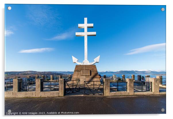 Lyle Hill's Free French Memorial Cross Acrylic by RJW Images