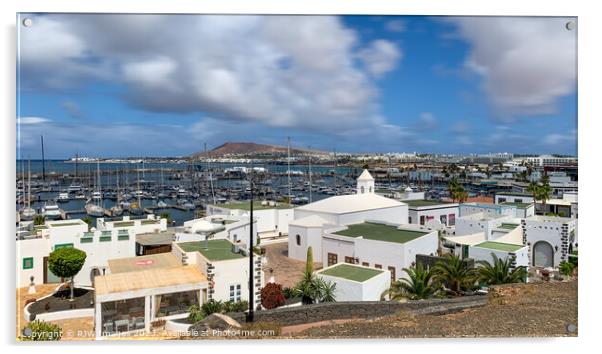 Lanzarote and Playa Blanca Marina from Above Acrylic by RJW Images