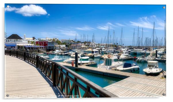 Lanzarote Marina Rubicon Playa Blanca Acrylic by RJW Images