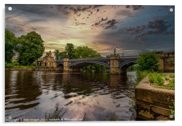 Sun Set on Ouse Bridge Acrylic by RJW Images