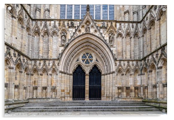 York Minster West Front Doors Acrylic by RJW Images