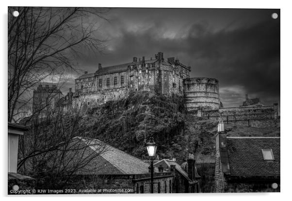 Edinburgh Castle from the Vennel Acrylic by RJW Images
